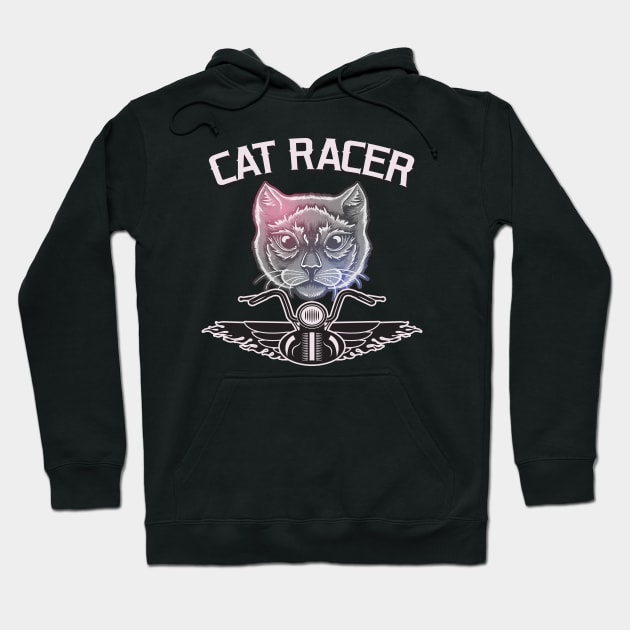 Biker Cat Racer funny Motorbike Hoodie by Foxxy Merch